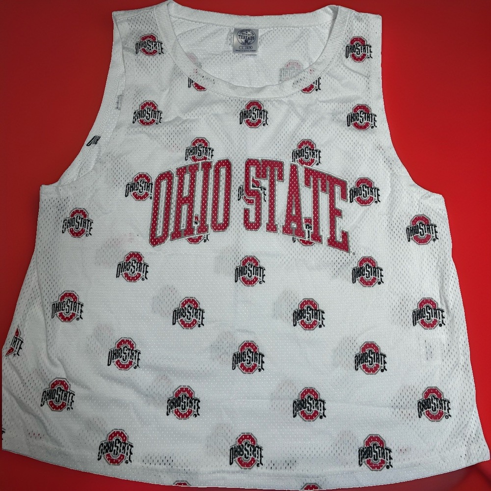 Ohio State Tank Top Rivalry Threads 91, Women's Large (12-14). White Mesh.